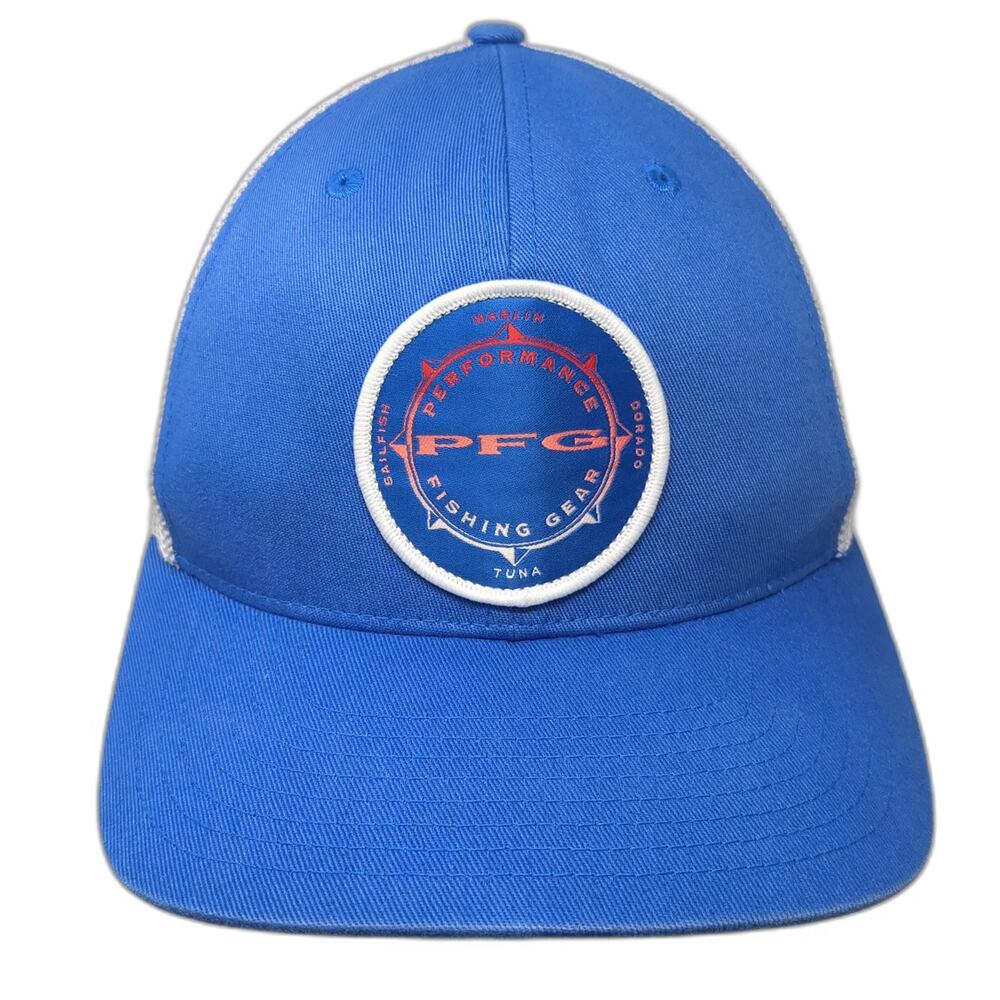 Columbia Baseball Cap Blue M PFG Performance Fishing Gear Mesh Back Fishing Hat